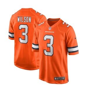 AUTHENTIC Youth Large-Russell Wilson Orange Denver Broncos Alternate Game Jersey